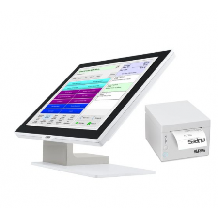 POS RECONDICIONADO AURES YUNO BASE (i5, 8GB, 120GB SSD, W11PRO) + IMPRESSORA (BRANCO)